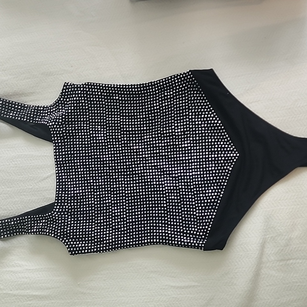 Good American Black and White Bodysuit